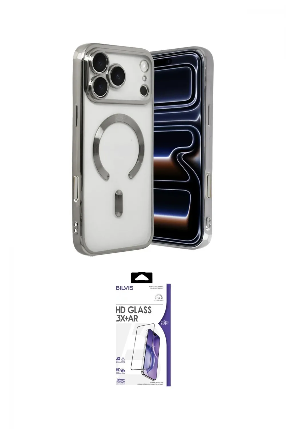 ieg™ iPhone 17 Pro Kılıf Nova Işık Özel Seri - Siyah Bilvis 3X AR HD Cam Ekran Koruyucu