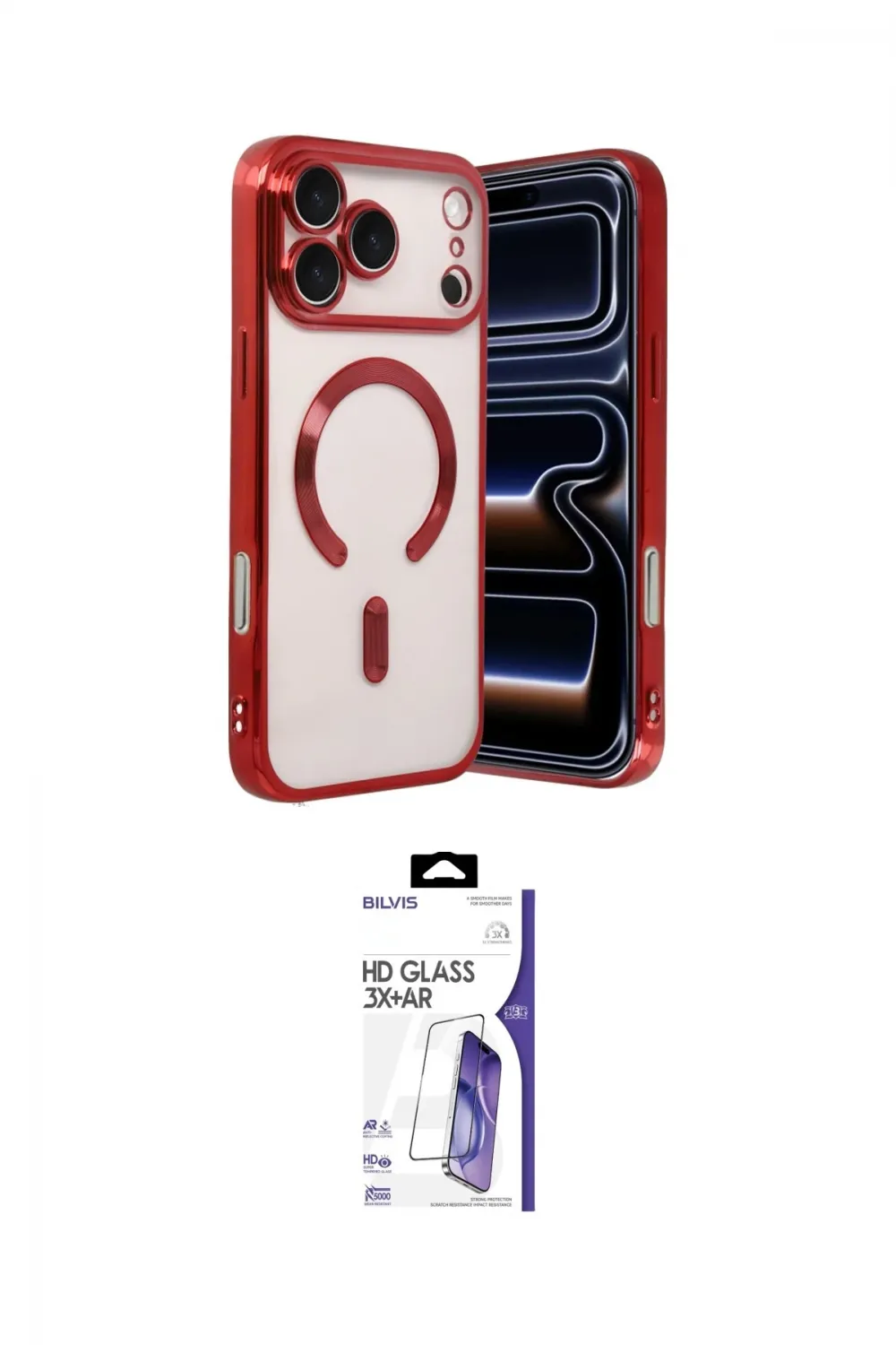 ieg™ iPhone 17 Pro Kılıf Nova Işık Özel Seri - Siyah Bilvis 3X AR HD Cam Ekran Koruyucu
