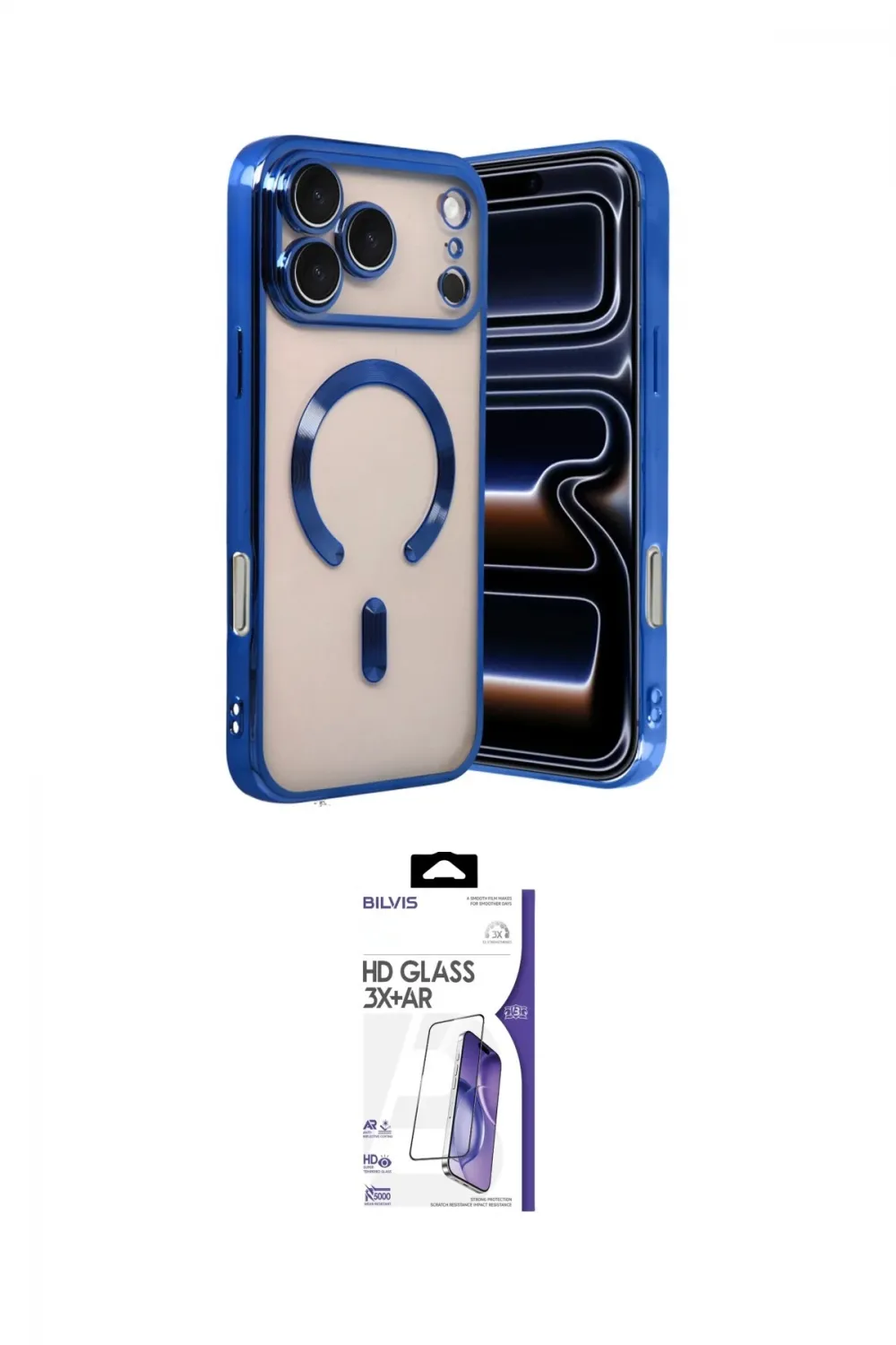 ieg™ iPhone 17 Pro Kılıf Nova Işık Özel Seri - Siyah Bilvis 3X AR HD Cam Ekran Koruyucu