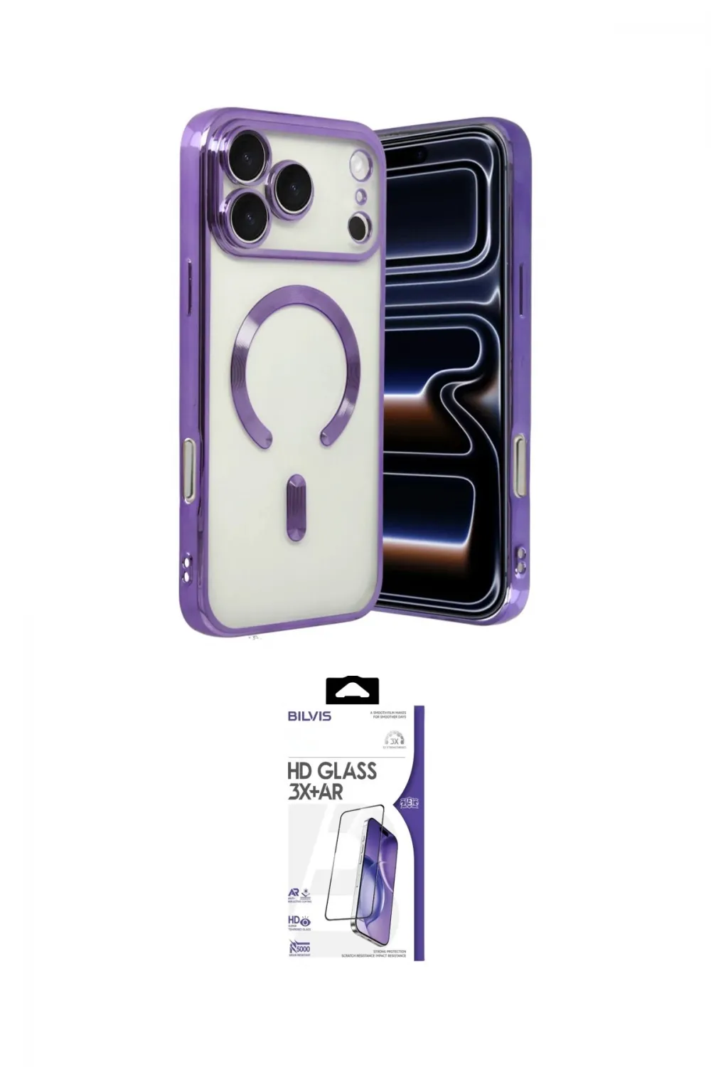 ieg™ iPhone 17 Pro Kılıf Nova Işık Özel Seri - Siyah Bilvis 3X AR HD Cam Ekran Koruyucu