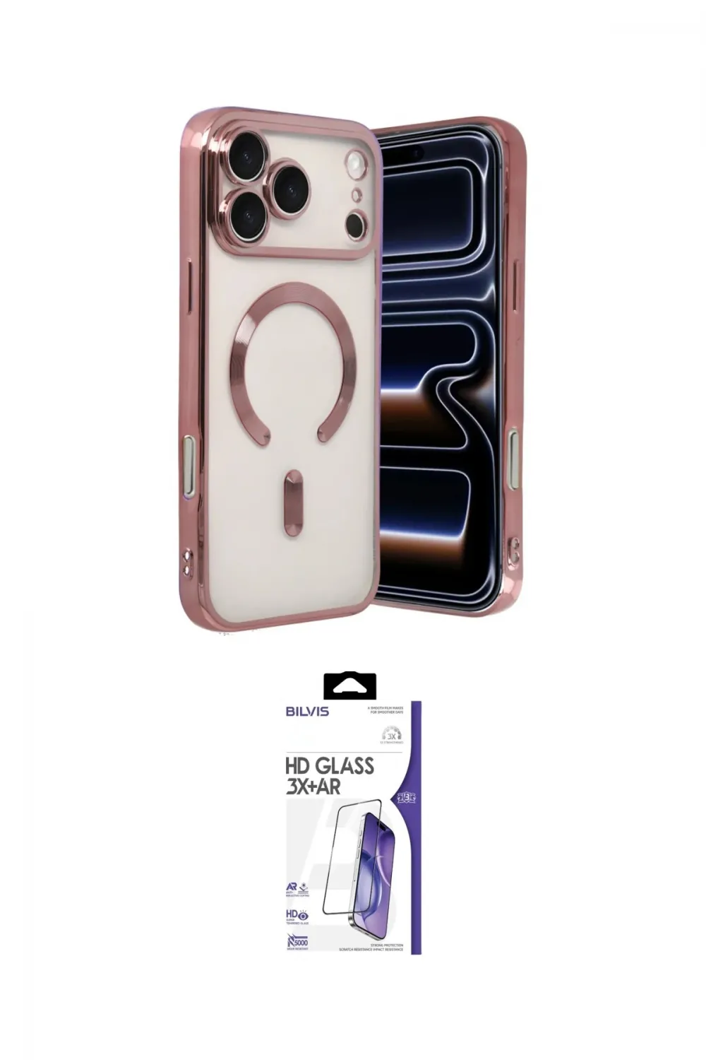 ieg™ iPhone 17 Pro Kılıf Nova Işık Özel Seri - Siyah Bilvis 3X AR HD Cam Ekran Koruyucu