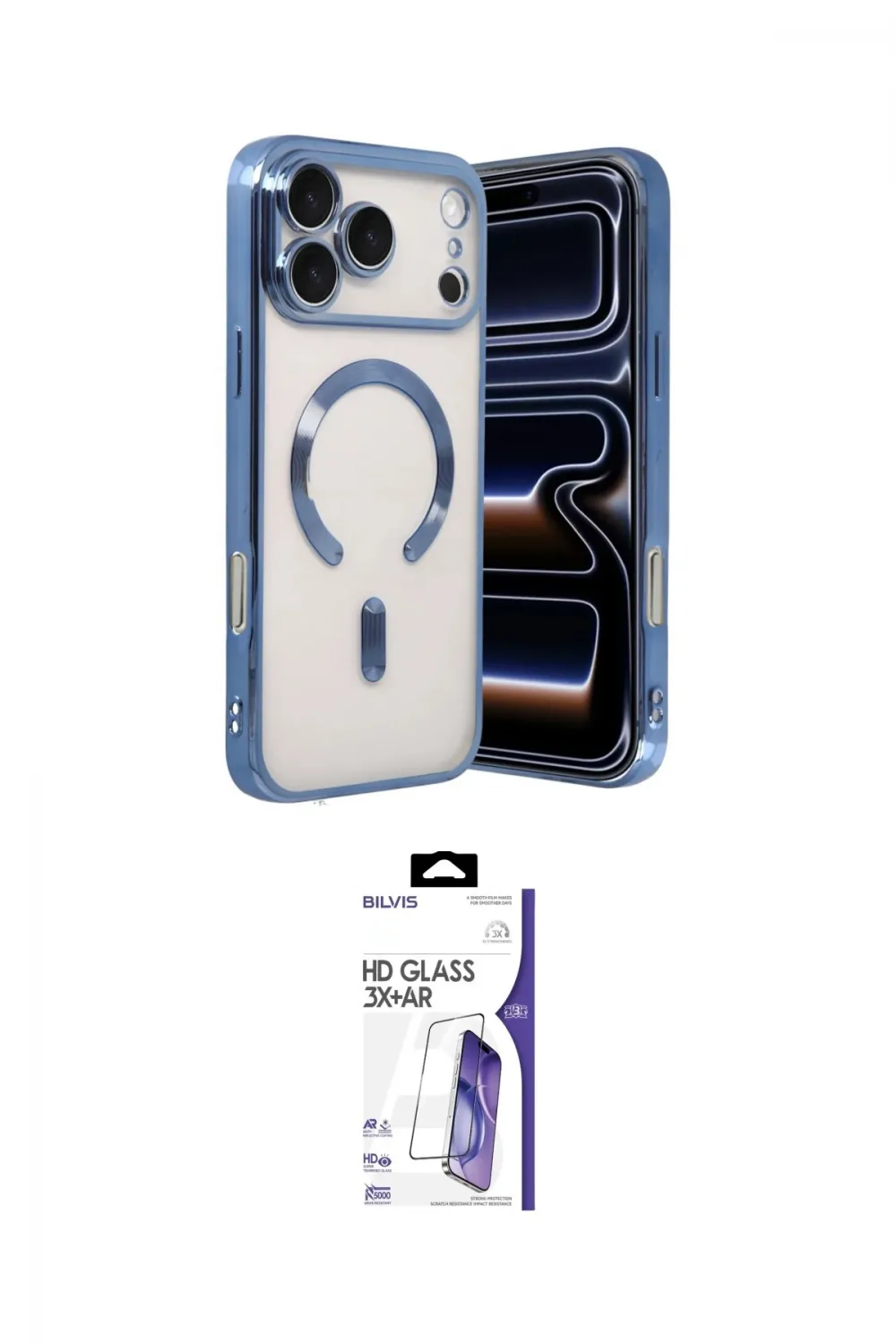 ieg™ iPhone 17 Pro Kılıf Nova Işık Özel Seri - Siyah Bilvis 3X AR HD Cam Ekran Koruyucu