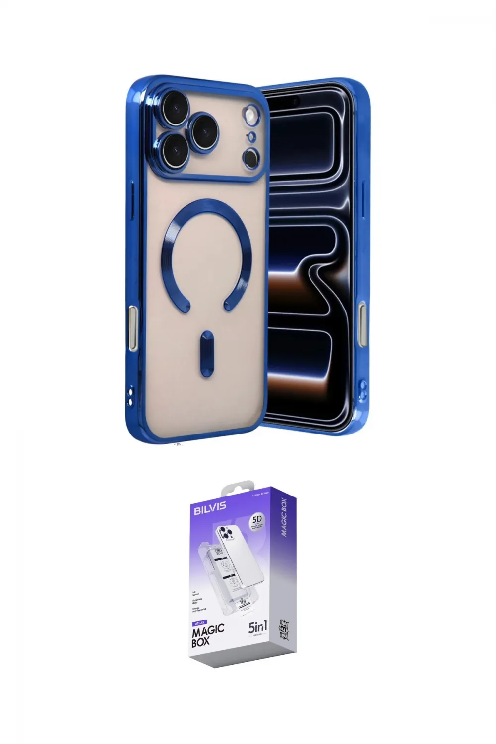 ieg™ iPhone 17 Pro Kılıf Nova Işık Özel Seri - Siyah Bilvis 5in1 3D Magic Cam Ekran Koruyucu