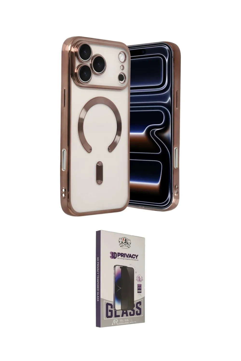ieg™ iPhone 17 Pro Kılıf Nova Işık Özel Seri - Siyah Bilvis Hayalet Cam Ekran Koruyucu