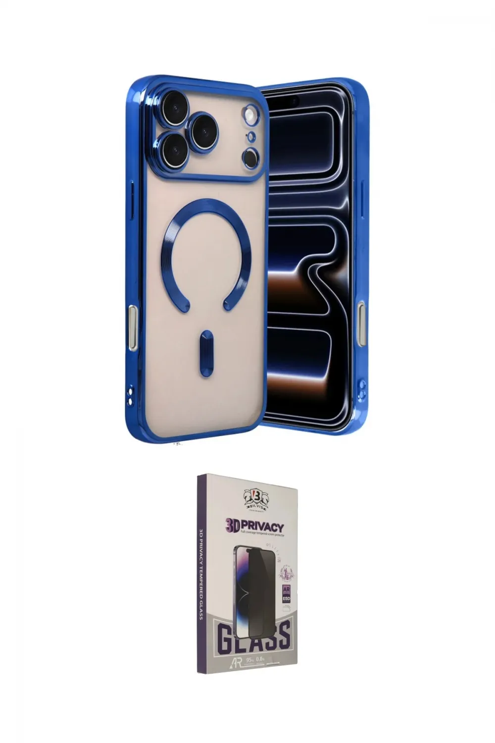 ieg™ iPhone 17 Pro Kılıf Nova Işık Özel Seri - Siyah Bilvis Hayalet Cam Ekran Koruyucu