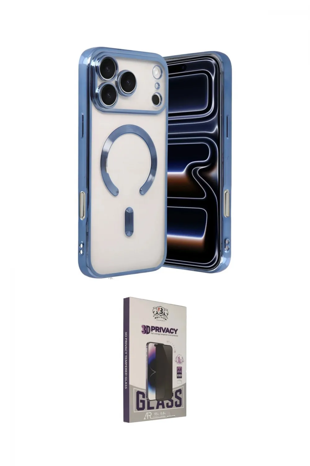 ieg™ iPhone 17 Pro Kılıf Nova Işık Özel Seri - Siyah Bilvis Hayalet Cam Ekran Koruyucu
