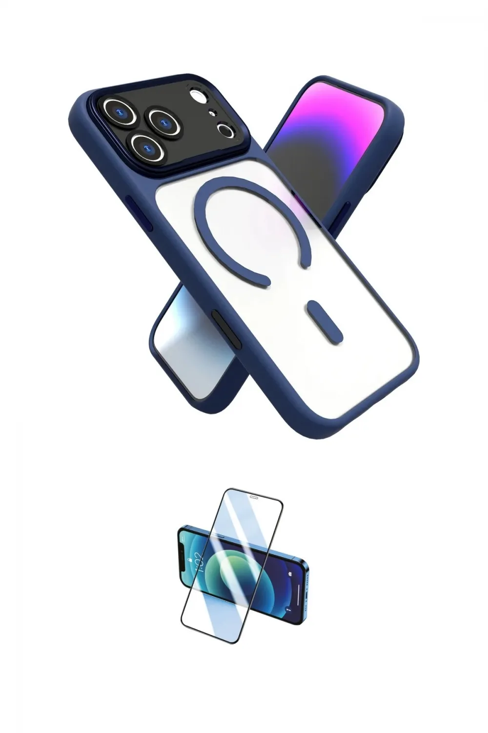 ieg™ iPhone 17 Pro Kılıf Nova Yansıma Serisi - Siyah 3D Antistatik Seramik Nano Ekran Koruyucu