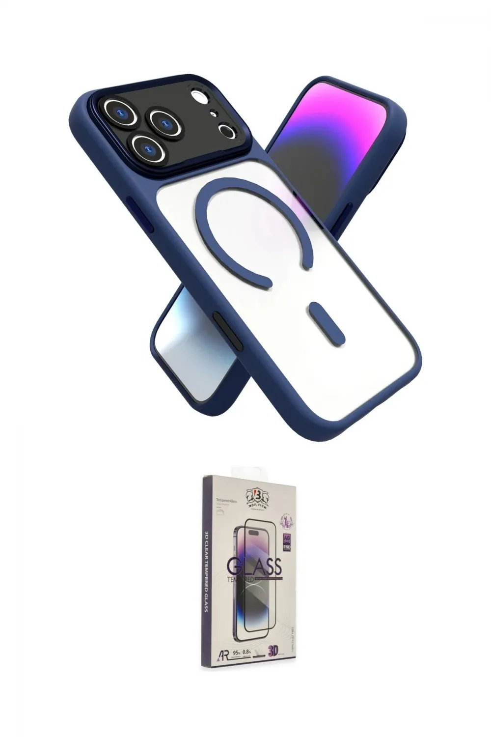 ieg™ iPhone 17 Pro Kılıf Nova Yansıma Serisi - Siyah Bilvis 3D Cam Ekran Koruyucu