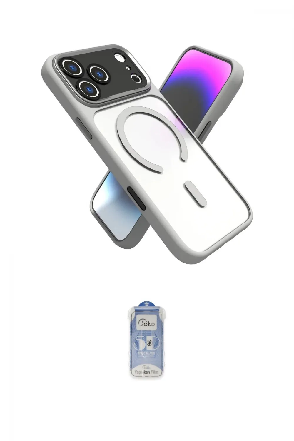 ieg™ iPhone 17 Pro Kılıf Nova Yansıma Serisi - Siyah Joko Magic 5D Cam