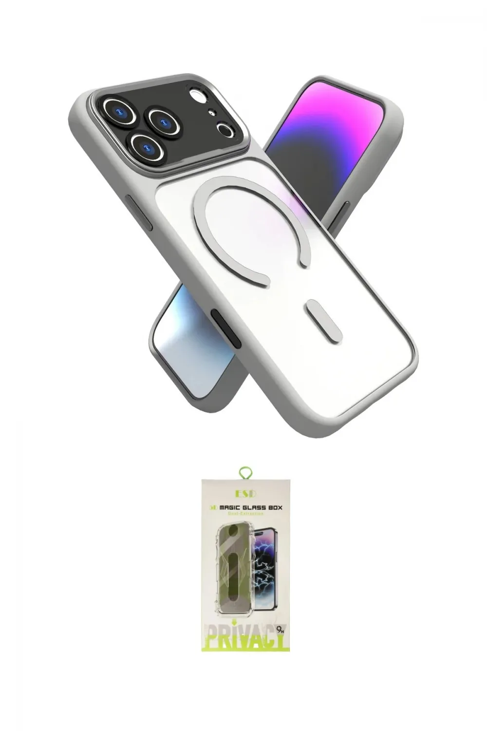 ieg™ iPhone 17 Pro Kılıf Nova Yansıma Serisi - Siyah Joko Magic 5D Hayalet Cam