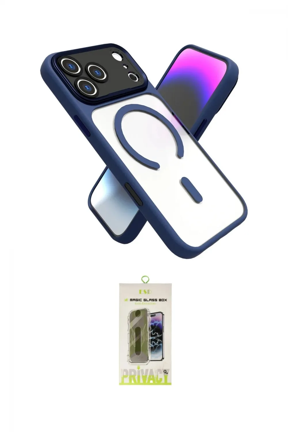 ieg™ iPhone 17 Pro Kılıf Nova Yansıma Serisi - Siyah Joko Magic 5D Hayalet Cam