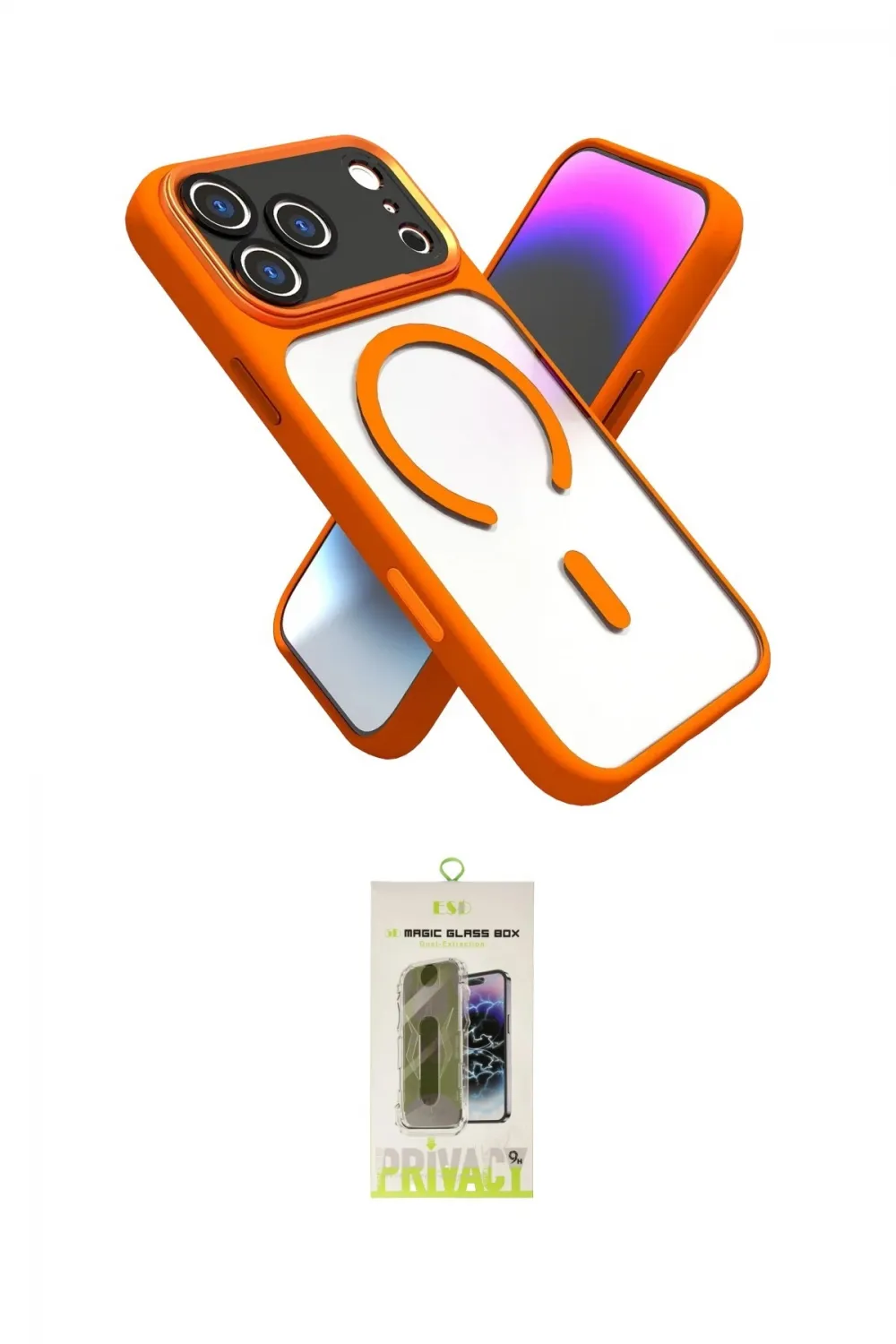 ieg™ iPhone 17 Pro Kılıf Nova Yansıma Serisi - Siyah Joko Magic 5D Hayalet Cam