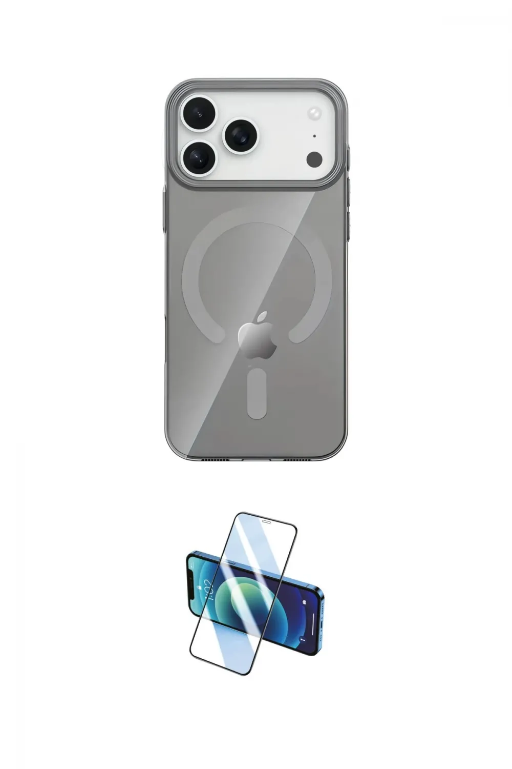 ieg™ iPhone 17 Pro Kılıf Pusula Form Özel Seri - Siyah 3D Antistatik Seramik Nano Ekran Koruyucu