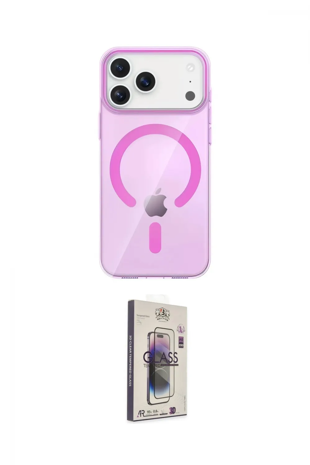 ieg™ iPhone 17 Pro Kılıf Pusula Form Özel Seri - Siyah Bilvis 3D Cam Ekran Koruyucu