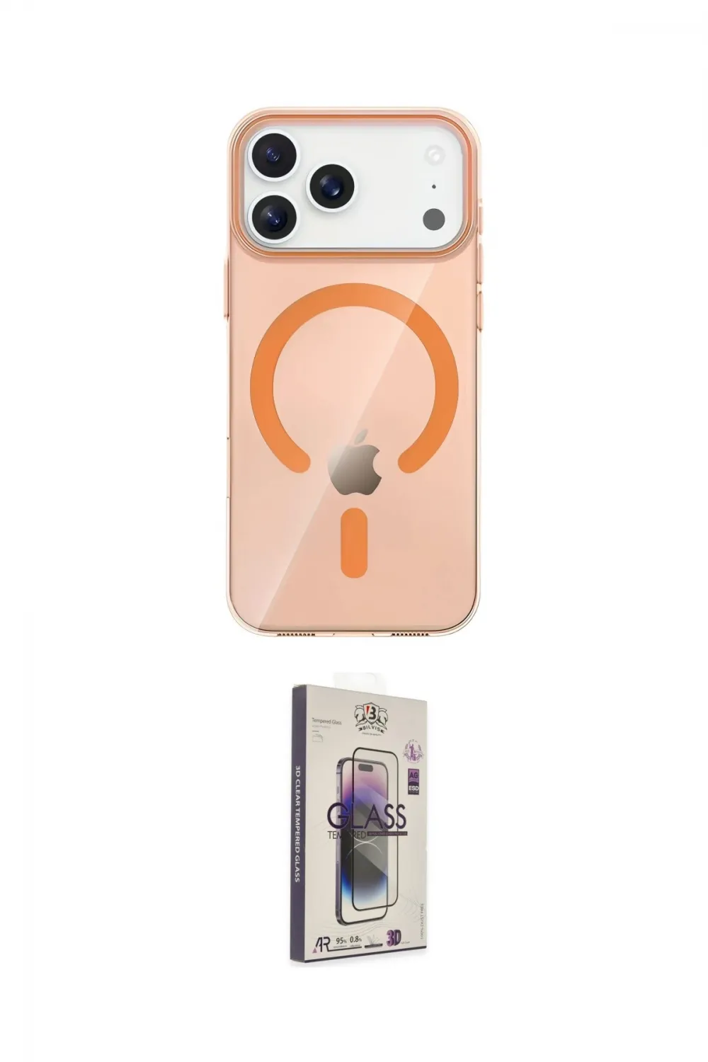 ieg™ iPhone 17 Pro Kılıf Pusula Form Özel Seri - Siyah Bilvis 3D Cam Ekran Koruyucu