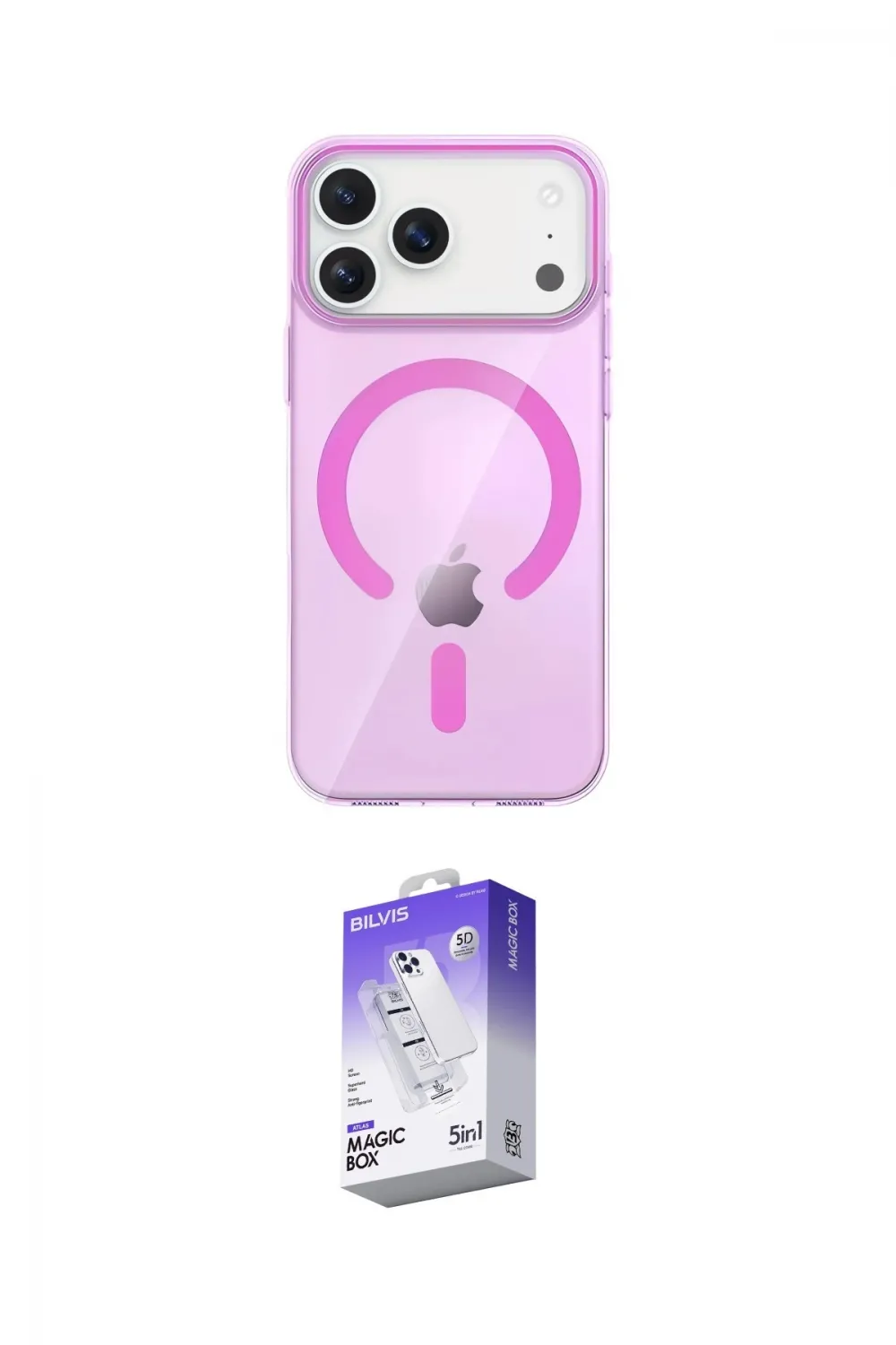 ieg™ iPhone 17 Pro Kılıf Pusula Form Özel Seri - Siyah Bilvis 5in1 3D Magic Cam Ekran Koruyucu