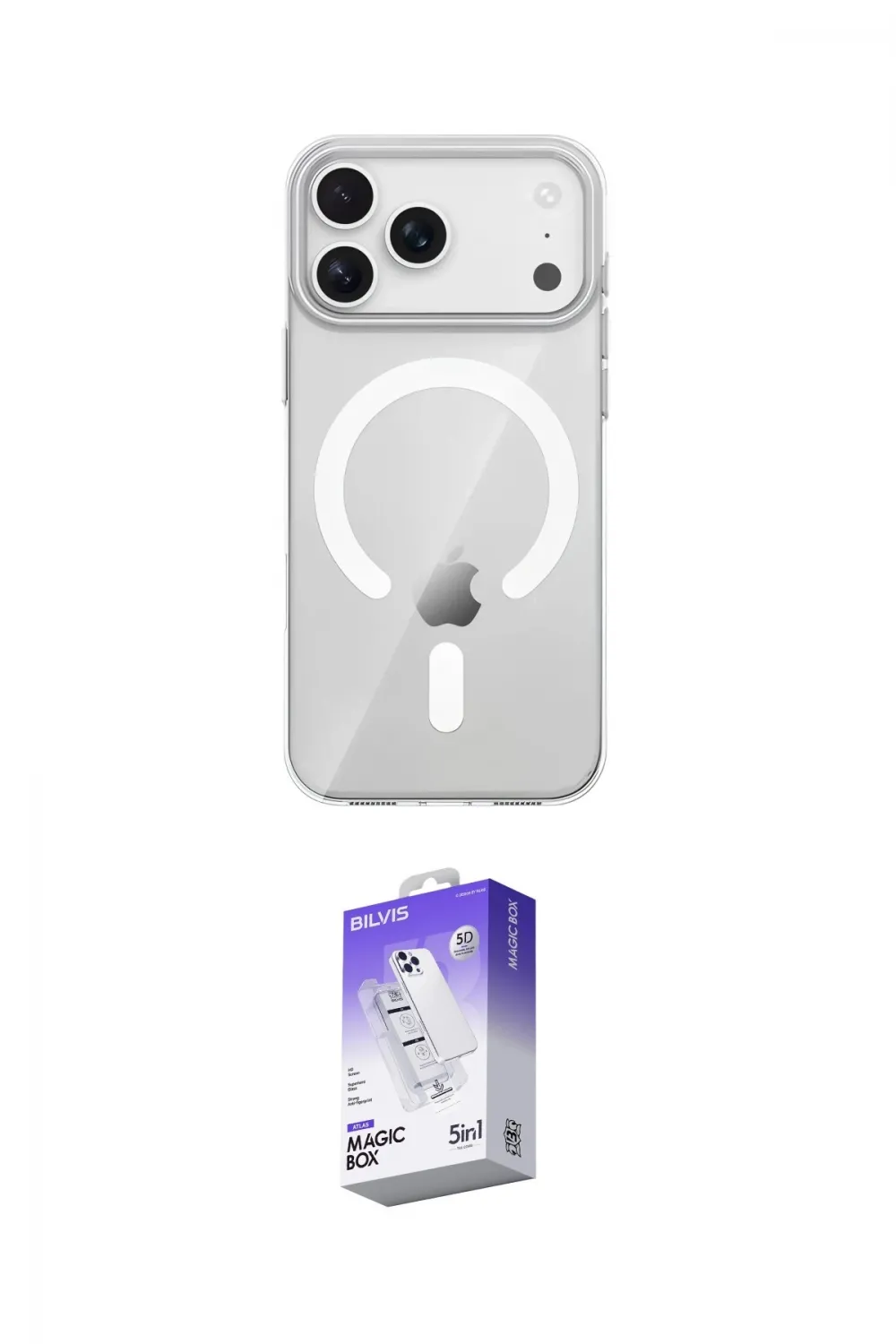 ieg™ iPhone 17 Pro Kılıf Pusula Form Özel Seri - Siyah Bilvis 5in1 3D Magic Cam Ekran Koruyucu