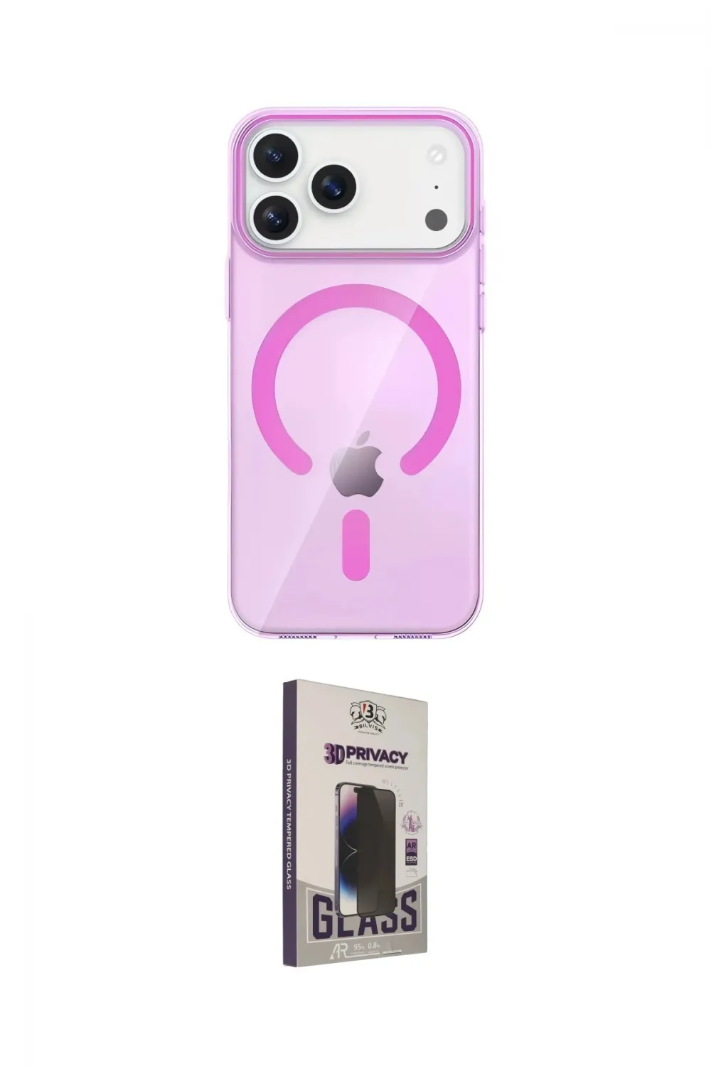 ieg™ iPhone 17 Pro Kılıf Pusula Form Özel Seri - Siyah Bilvis Hayalet Cam Ekran Koruyucu