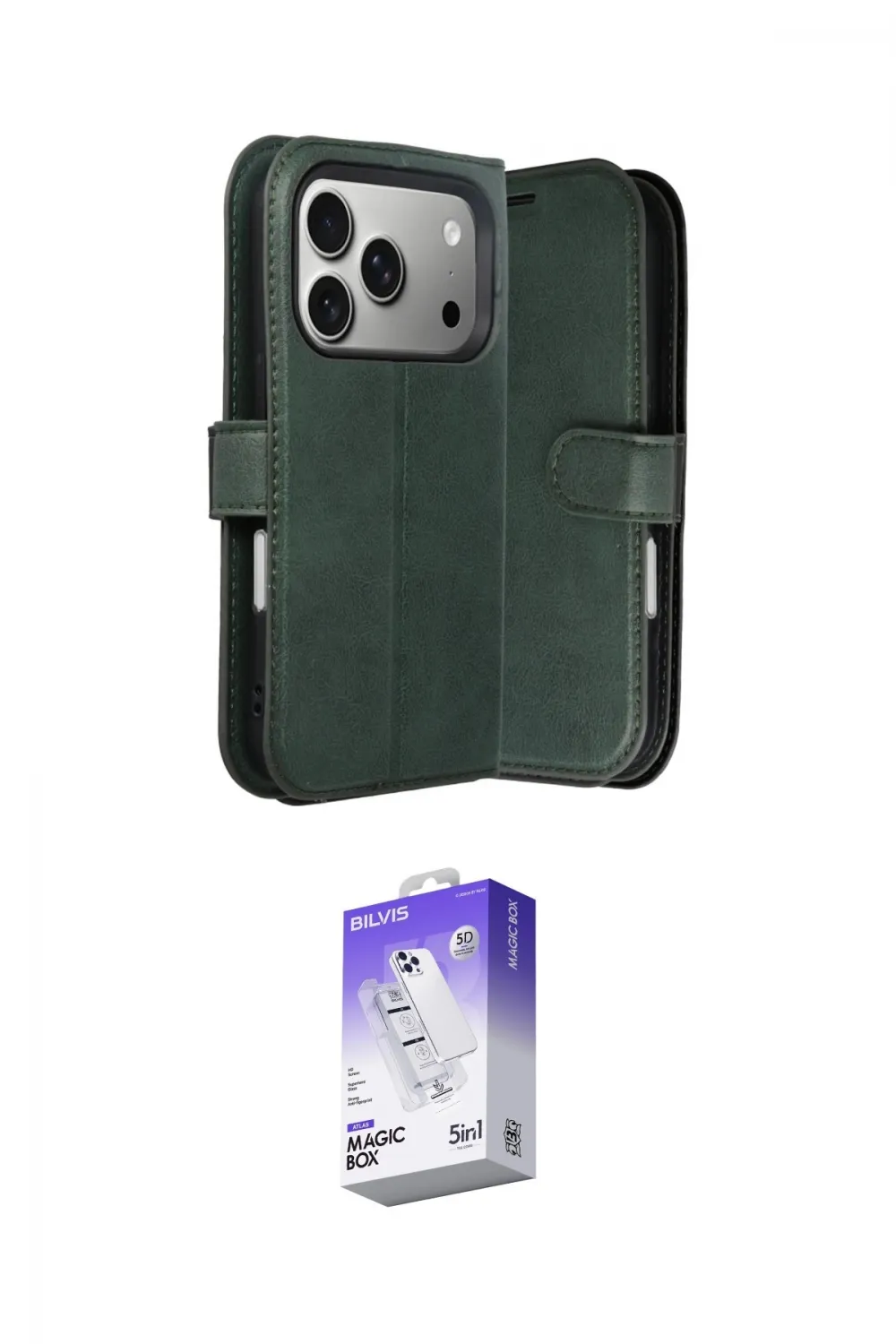 ieg™ iPhone 17 Pro Kılıf Siluet Işık Serisi - Siyah Bilvis 5in1 3D Magic Cam Ekran Koruyucu