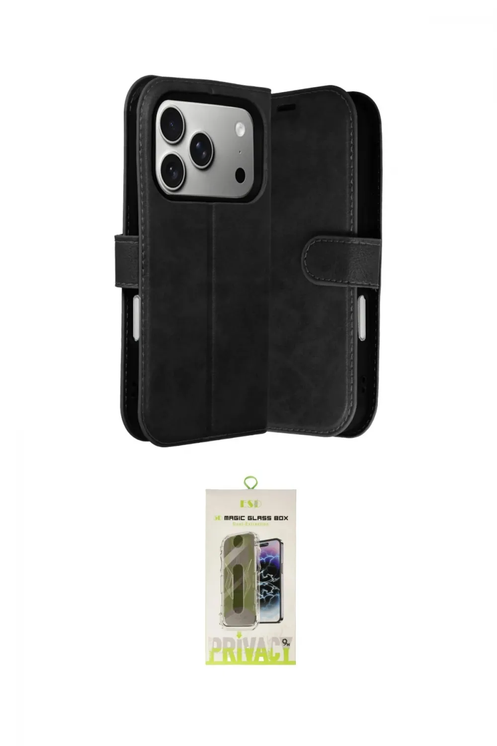 ieg™ iPhone 17 Pro Kılıf Siluet Işık Serisi - Siyah Joko Magic 5D Hayalet Cam