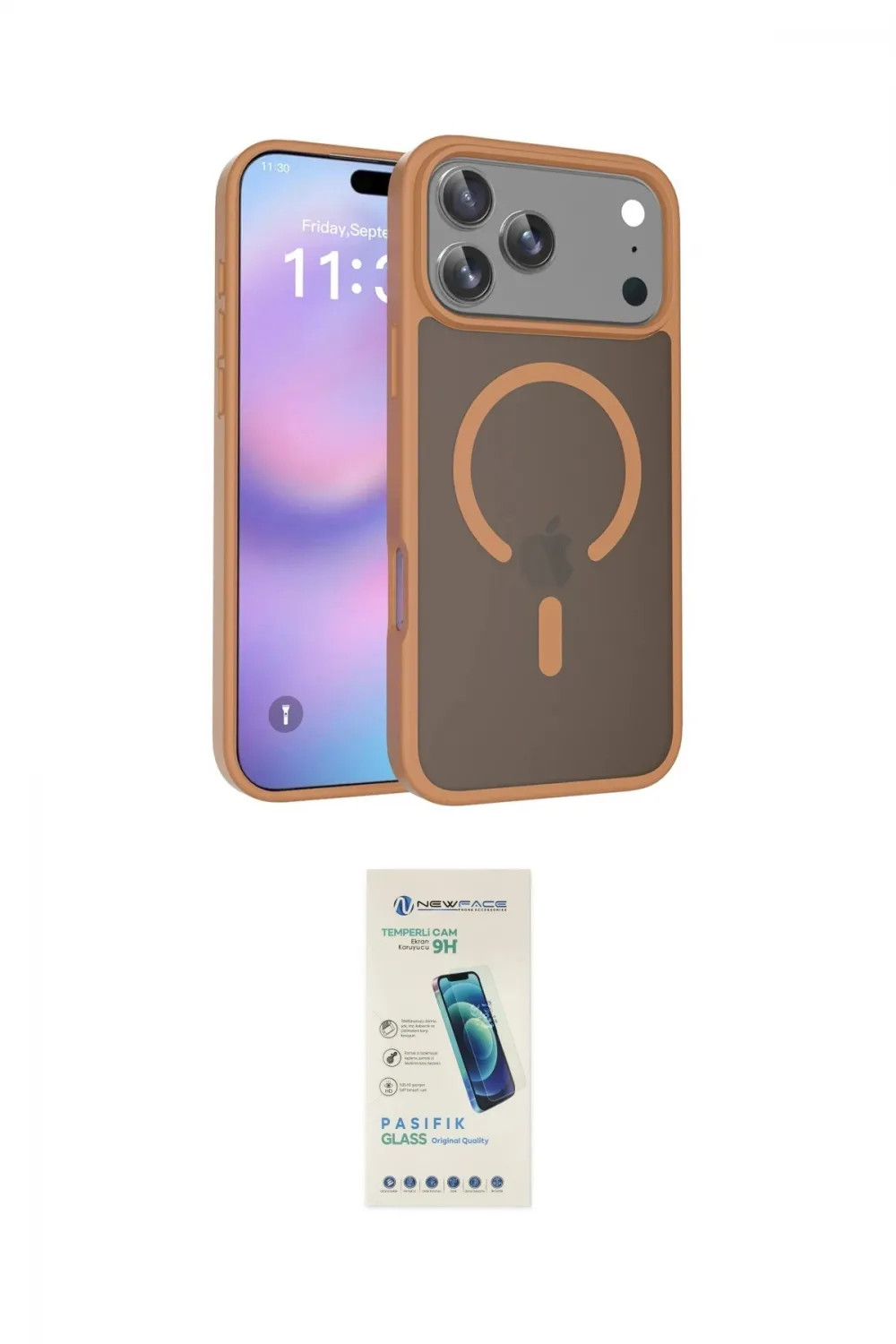 ieg™ iPhone 17 Pro Kılıf Siluet Minimal Prime - Şeffaf Pasifik Cam Ekran Koruyucu