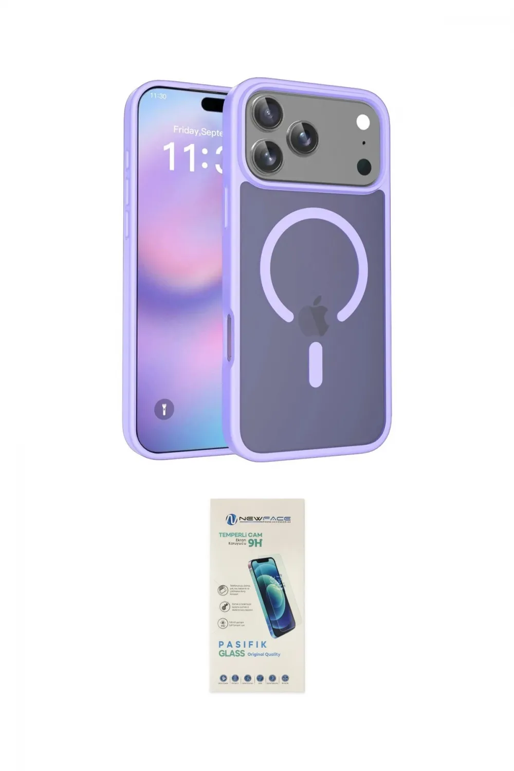 ieg™ iPhone 17 Pro Kılıf Siluet Minimal Prime - Şeffaf Pasifik Cam Ekran Koruyucu