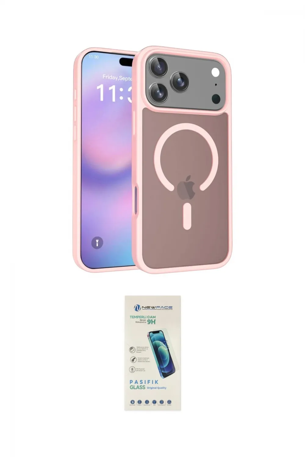ieg™ iPhone 17 Pro Kılıf Siluet Minimal Prime - Şeffaf Pasifik Cam Ekran Koruyucu