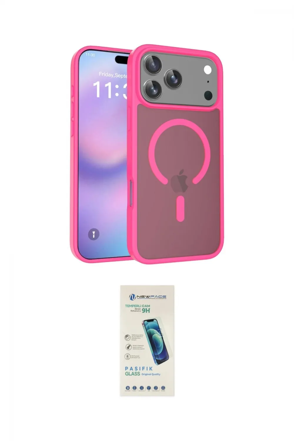ieg™ iPhone 17 Pro Kılıf Siluet Minimal Prime - Şeffaf Pasifik Cam Ekran Koruyucu