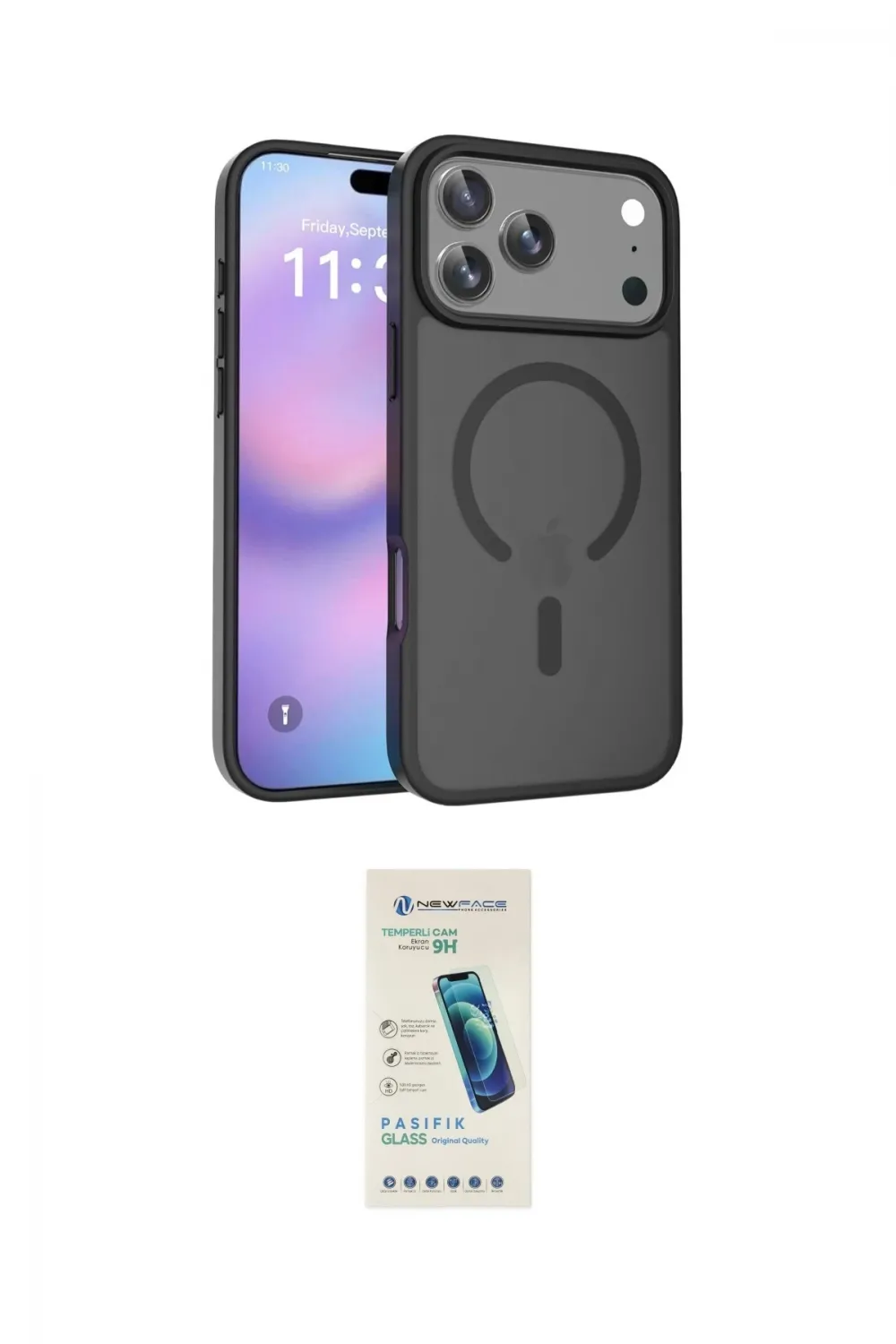 ieg™ iPhone 17 Pro Kılıf Siluet Minimal Prime - Şeffaf Pasifik Cam Ekran Koruyucu
