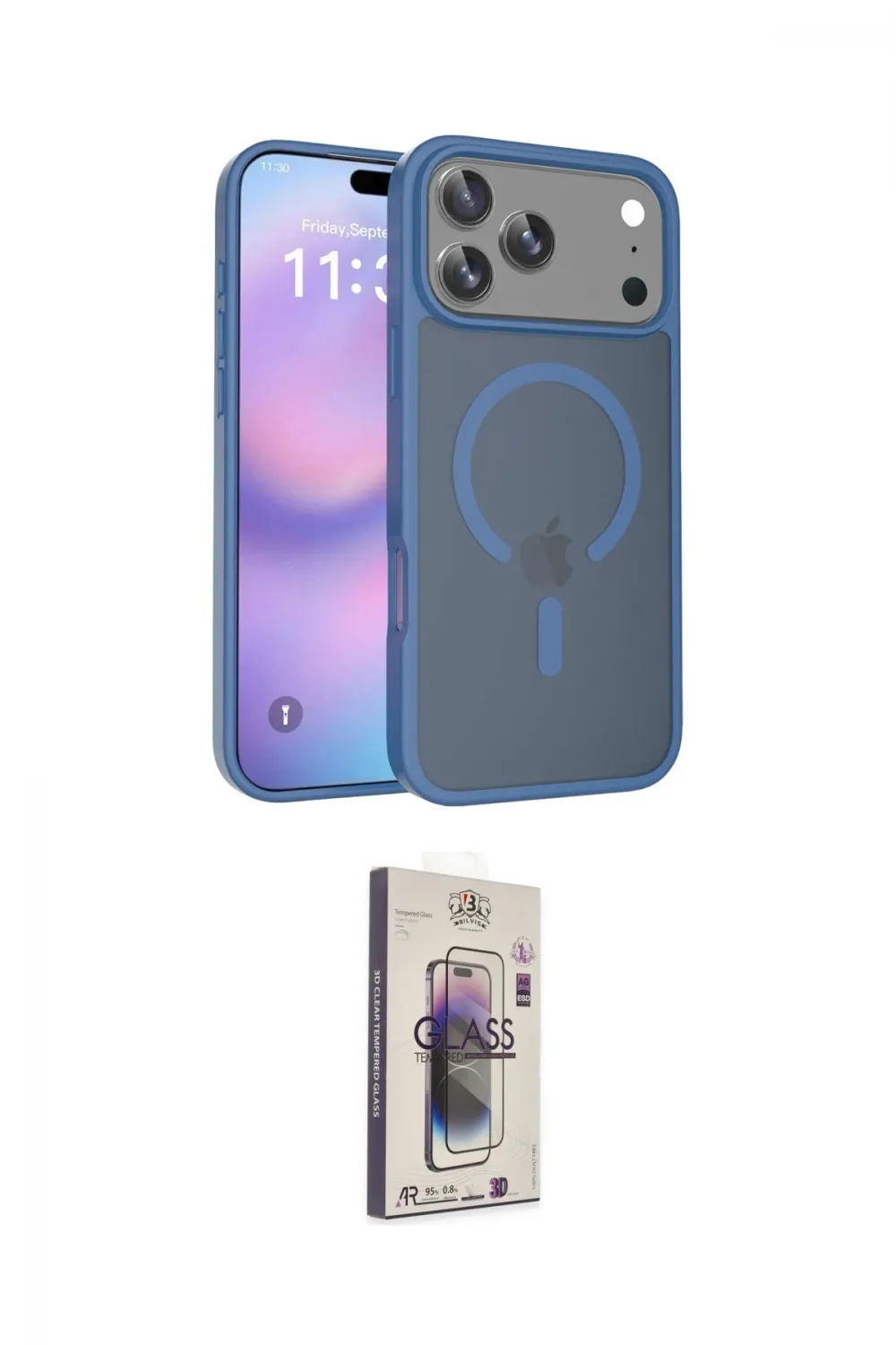 ieg™ iPhone 17 Pro Kılıf Siluet Minimal Prime - Siyah Bilvis 3D Cam Ekran Koruyucu