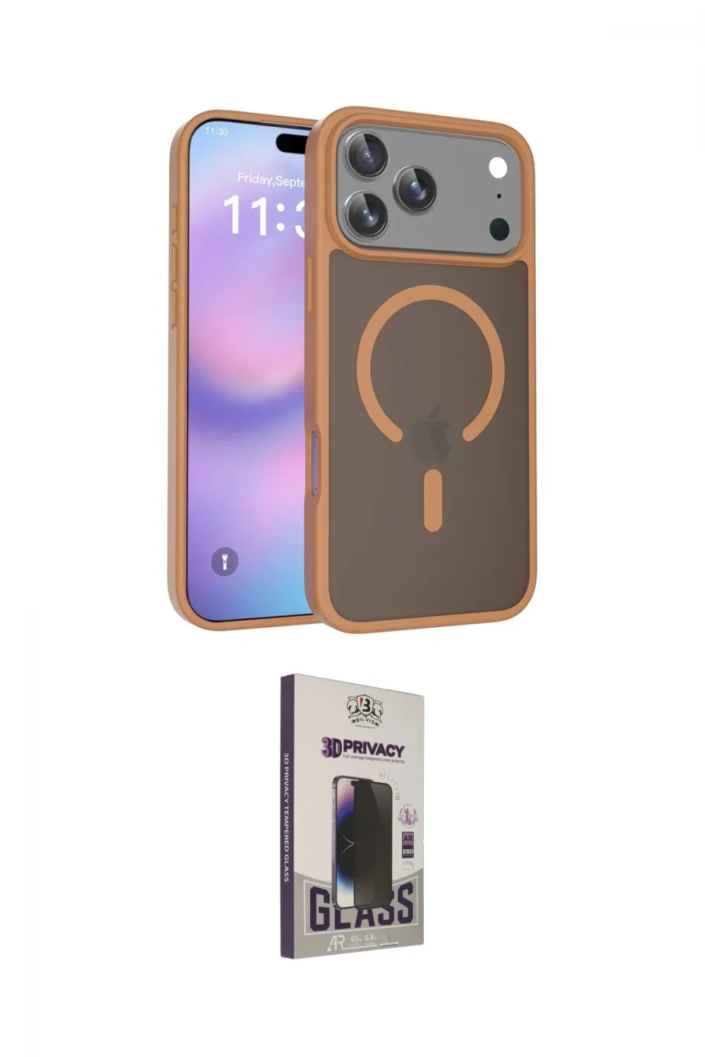 ieg™ iPhone 17 Pro Kılıf Siluet Minimal Prime - Siyah Bilvis Hayalet Cam Ekran Koruyucu