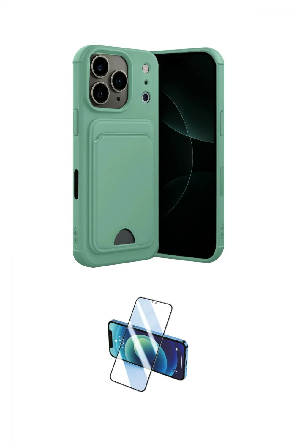 ieg™ iPhone 17 Pro Kılıf Vadi Çizgi Prime - Siyah 3D Antistatik Cam Ekran Koruyucu