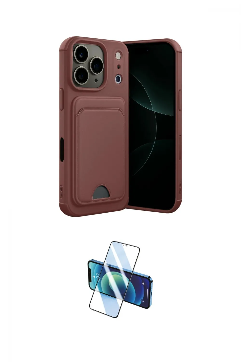 ieg™ iPhone 17 Pro Kılıf Vadi Çizgi Prime - Siyah 3D Antistatik Cam Ekran Koruyucu