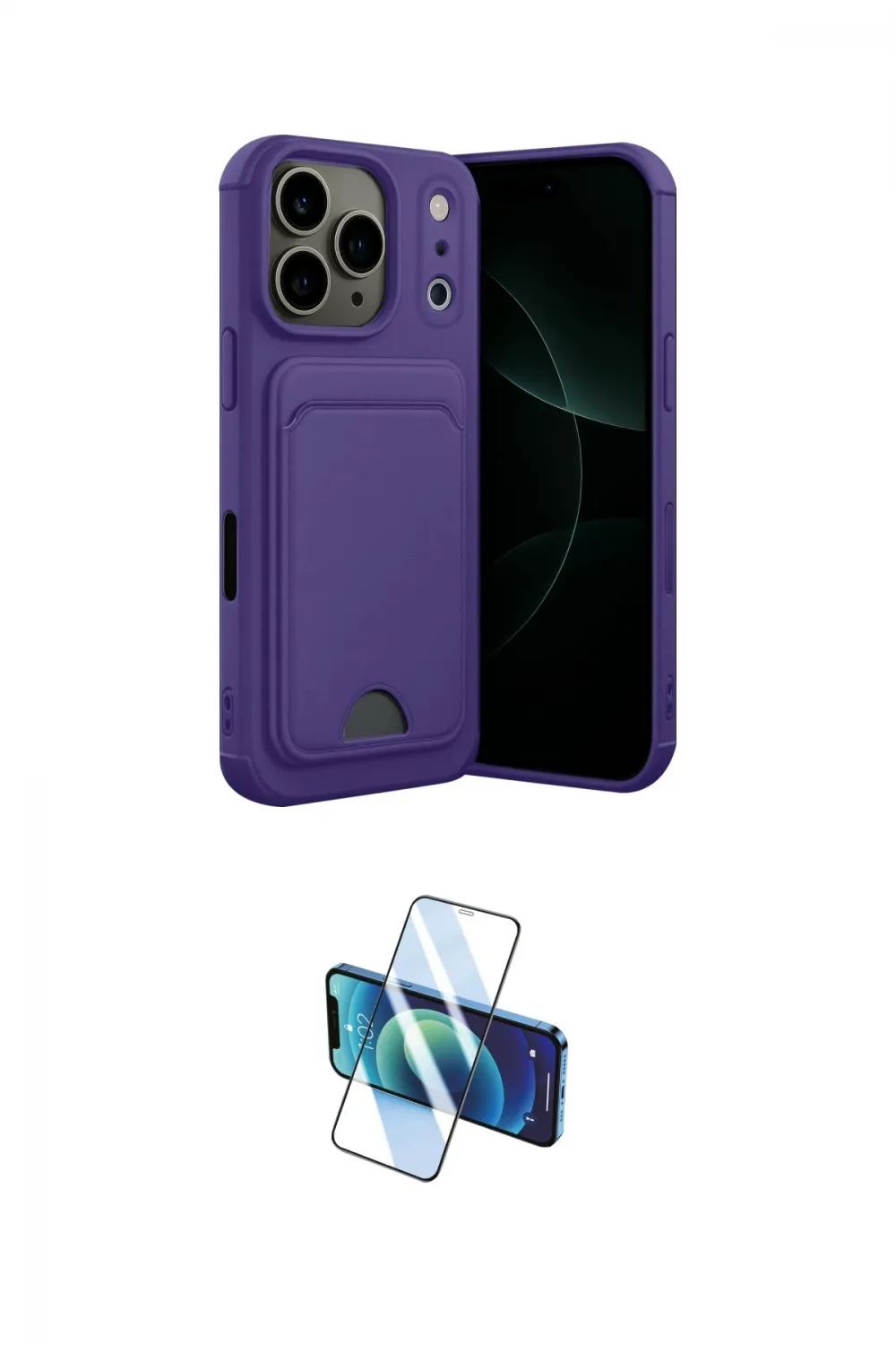 ieg™ iPhone 17 Pro Kılıf Vadi Çizgi Prime - Siyah 3D Antistatik Cam Ekran Koruyucu