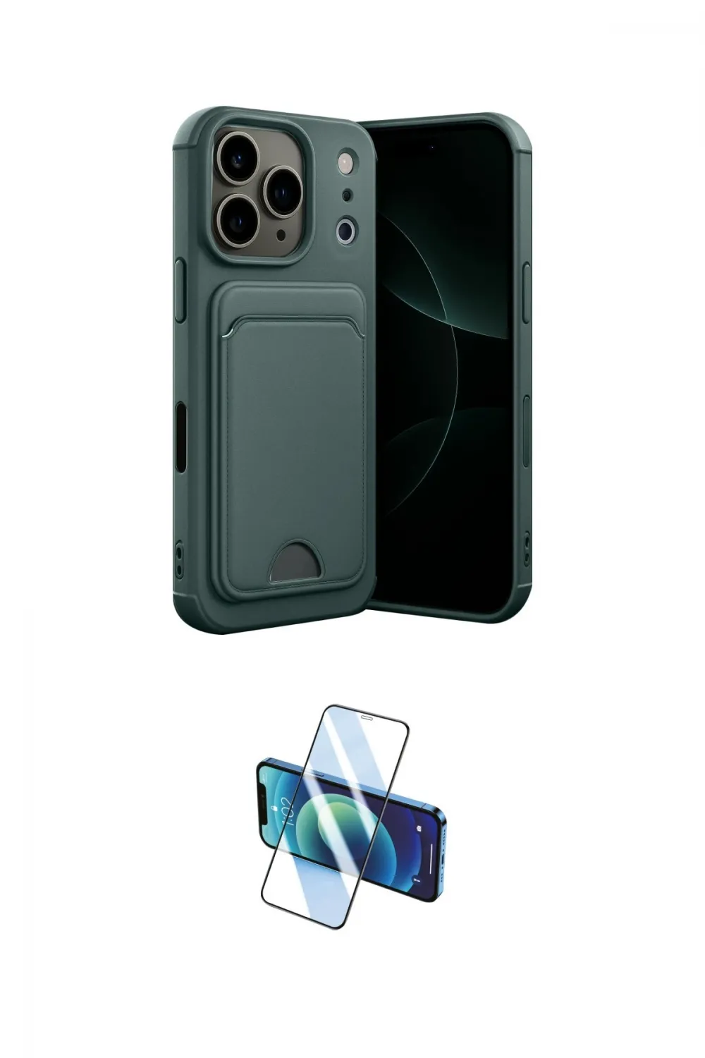 ieg™ iPhone 17 Pro Kılıf Vadi Çizgi Prime - Siyah 3D Antistatik Cam Ekran Koruyucu