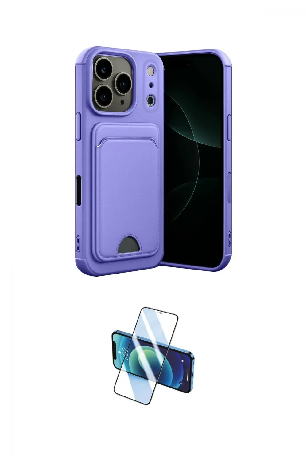 ieg™ iPhone 17 Pro Kılıf Vadi Çizgi Prime - Siyah 3D Antistatik Cam Ekran Koruyucu