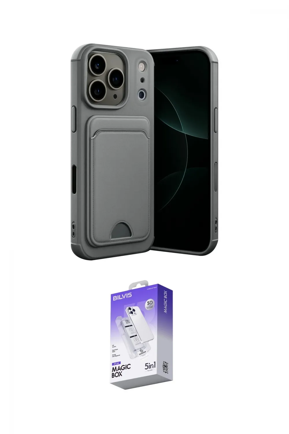 ieg™ iPhone 17 Pro Kılıf Vadi Çizgi Prime - Siyah Bilvis 5in1 3D Magic Cam Ekran Koruyucu