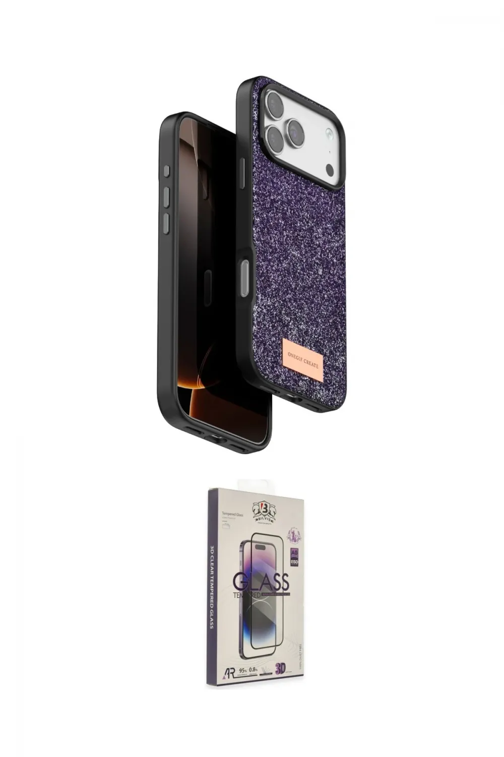ieg™ iPhone 17 Pro Kılıf Vadi Klasik Serisi - Siyah Bilvis 3D Cam Ekran Koruyucu