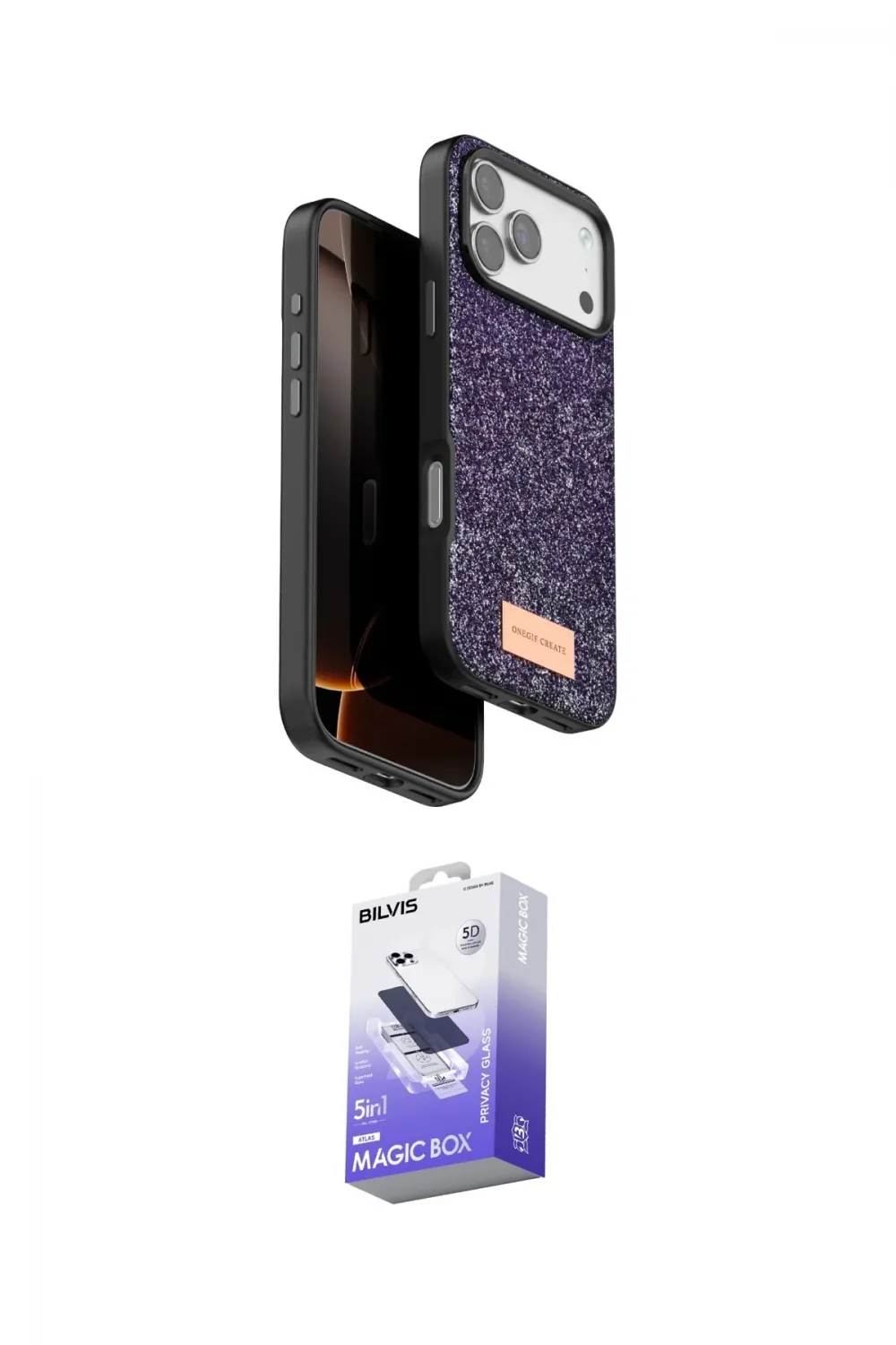 ieg™ iPhone 17 Pro Kılıf Vadi Klasik Serisi - Siyah Bilvis 5in1 5D Magic Hayalet Cam Ekran Koruyucu