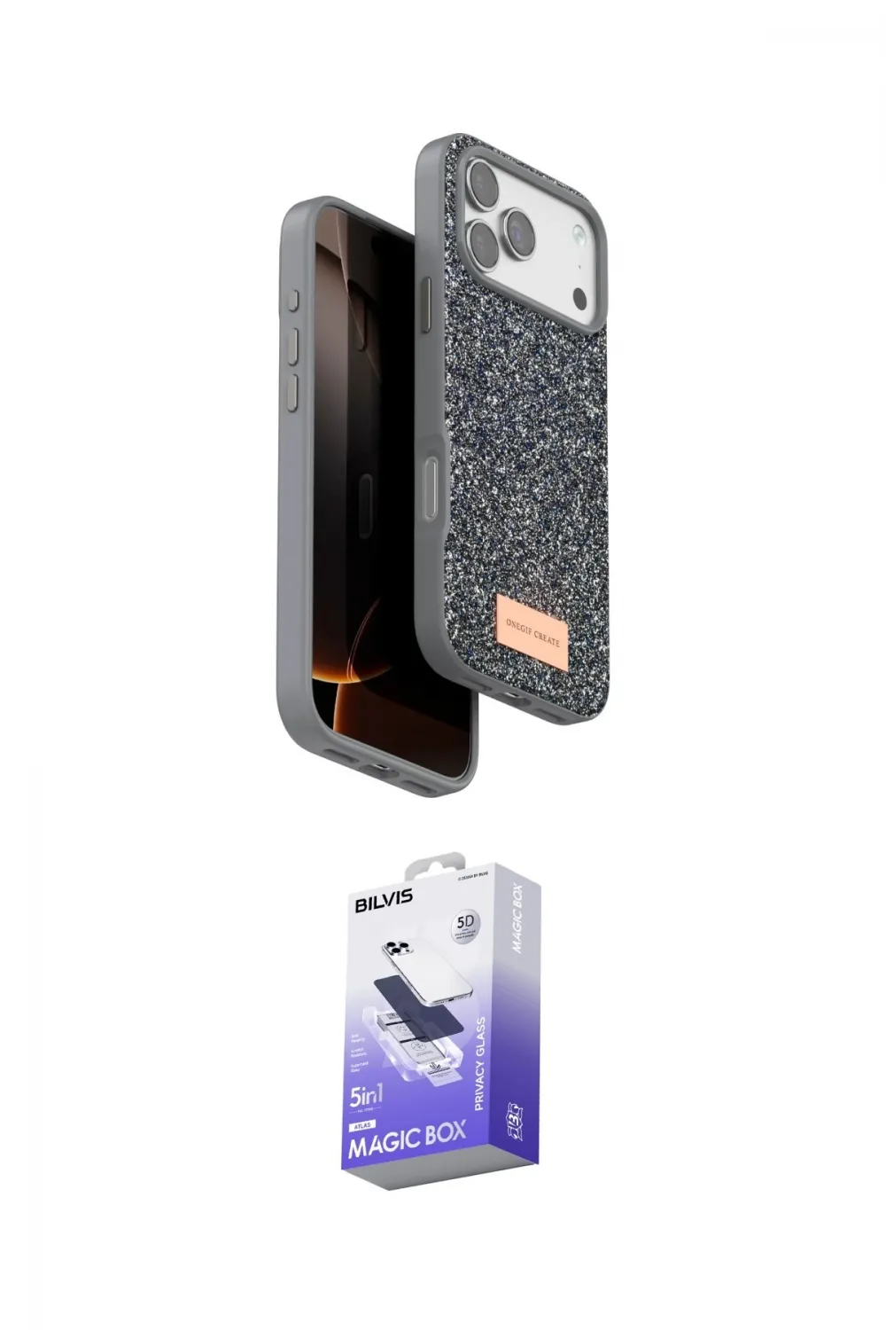 ieg™ iPhone 17 Pro Kılıf Vadi Klasik Serisi - Siyah Bilvis 5in1 5D Magic Hayalet Cam Ekran Koruyucu