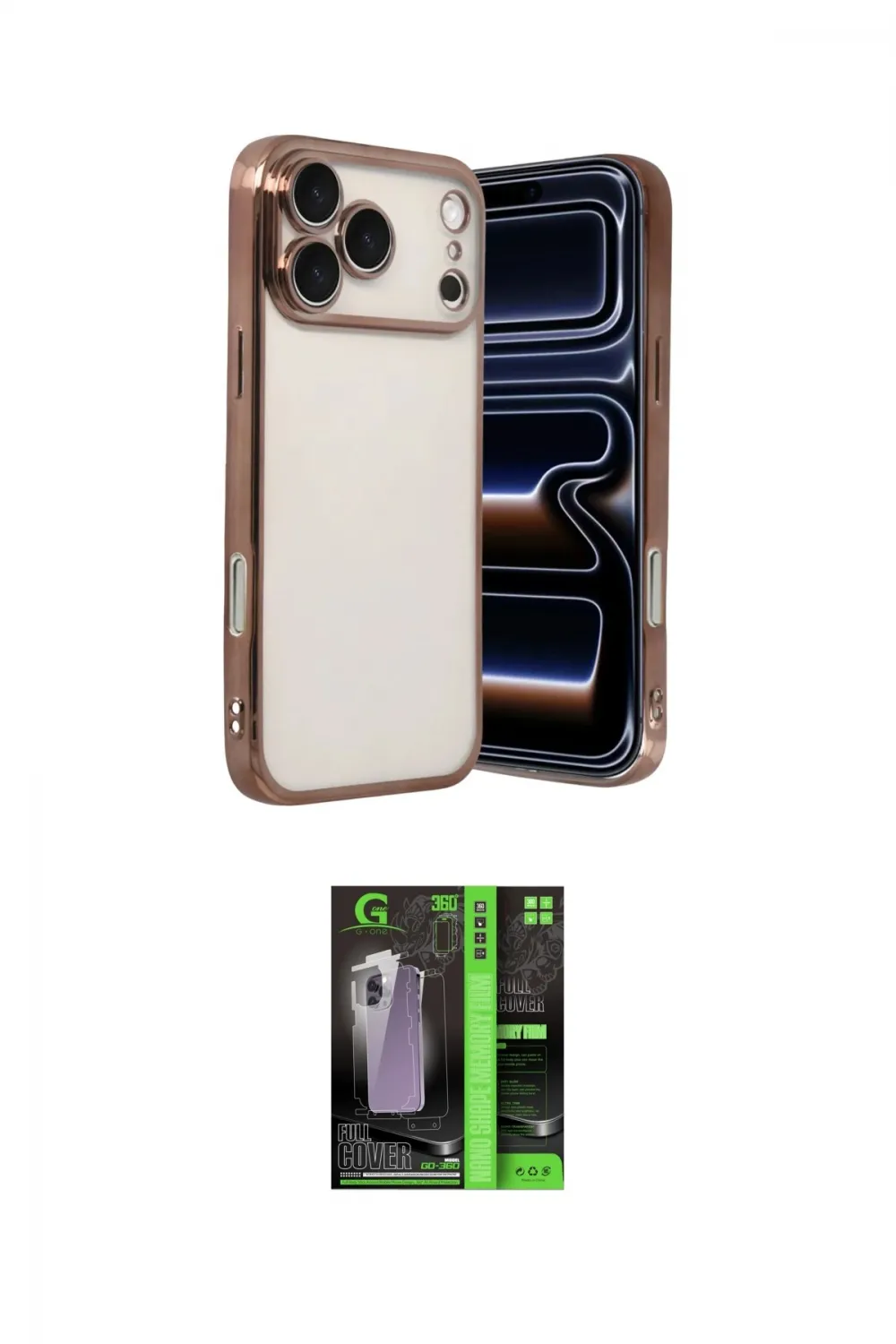 ieg™ iPhone 17 Pro Kılıf Vadi Minimal - Şeffaf 360 Full Body Arka Koruyucu