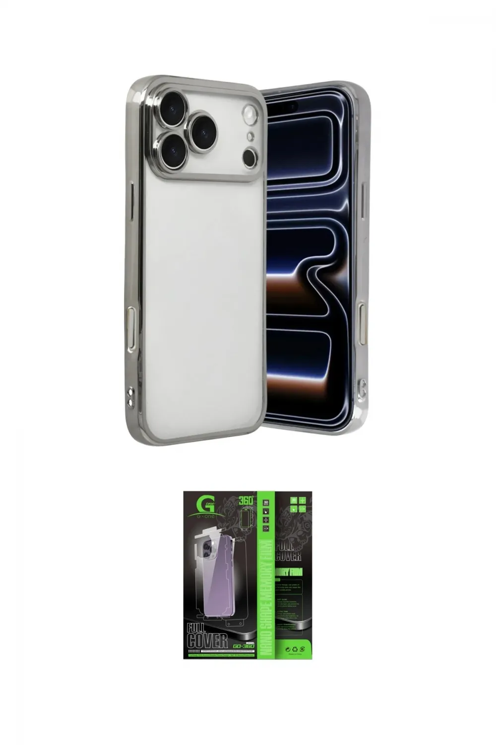 ieg™ iPhone 17 Pro Kılıf Vadi Minimal - Şeffaf 360 Full Body Arka Koruyucu