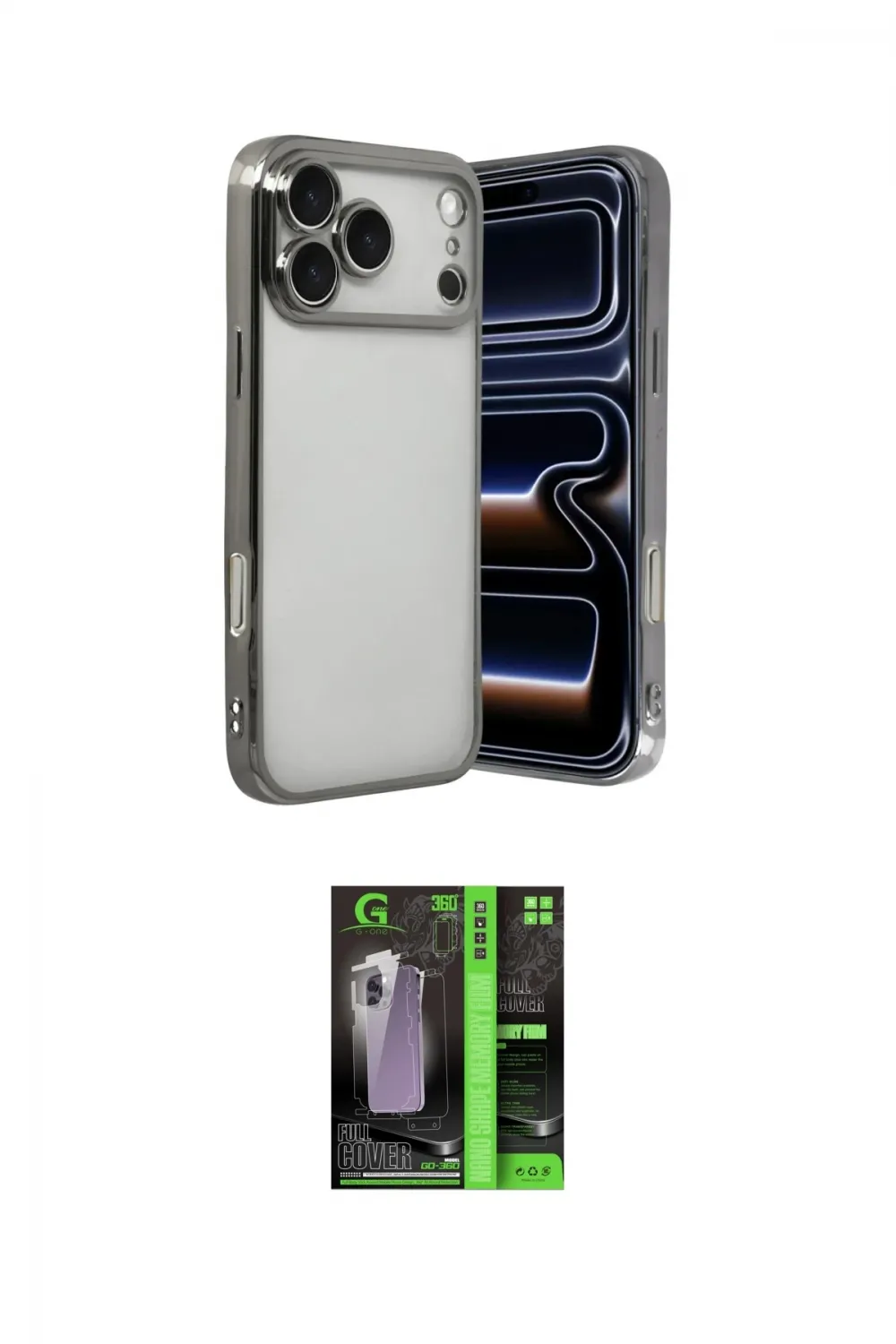 ieg™ iPhone 17 Pro Kılıf Vadi Minimal - Şeffaf 360 Full Body Arka Koruyucu