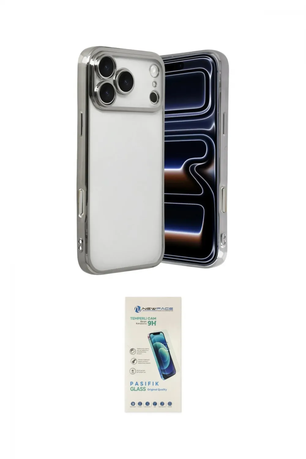 ieg™ iPhone 17 Pro Kılıf Vadi Minimal - Şeffaf Pasifik Cam Ekran Koruyucu