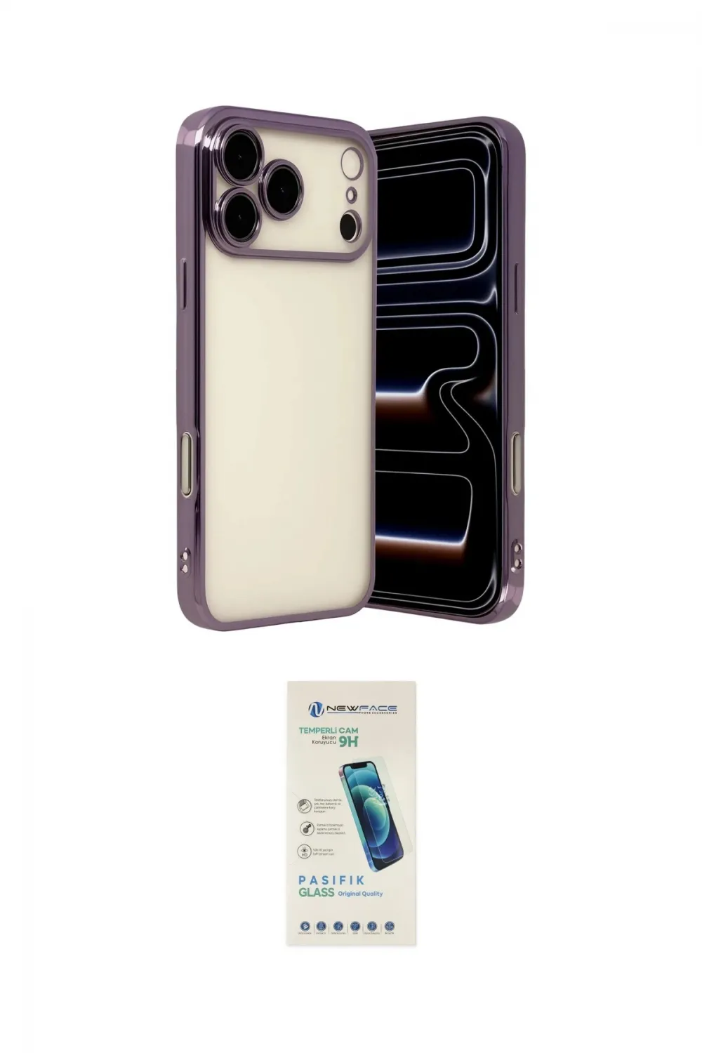 ieg™ iPhone 17 Pro Kılıf Vadi Minimal - Şeffaf Pasifik Cam Ekran Koruyucu