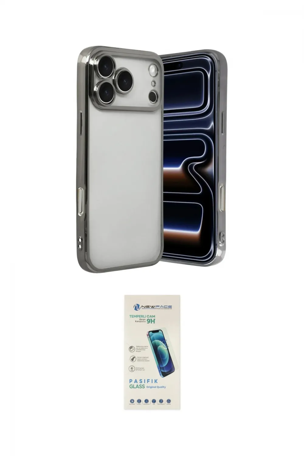 ieg™ iPhone 17 Pro Kılıf Vadi Minimal - Şeffaf Pasifik Cam Ekran Koruyucu