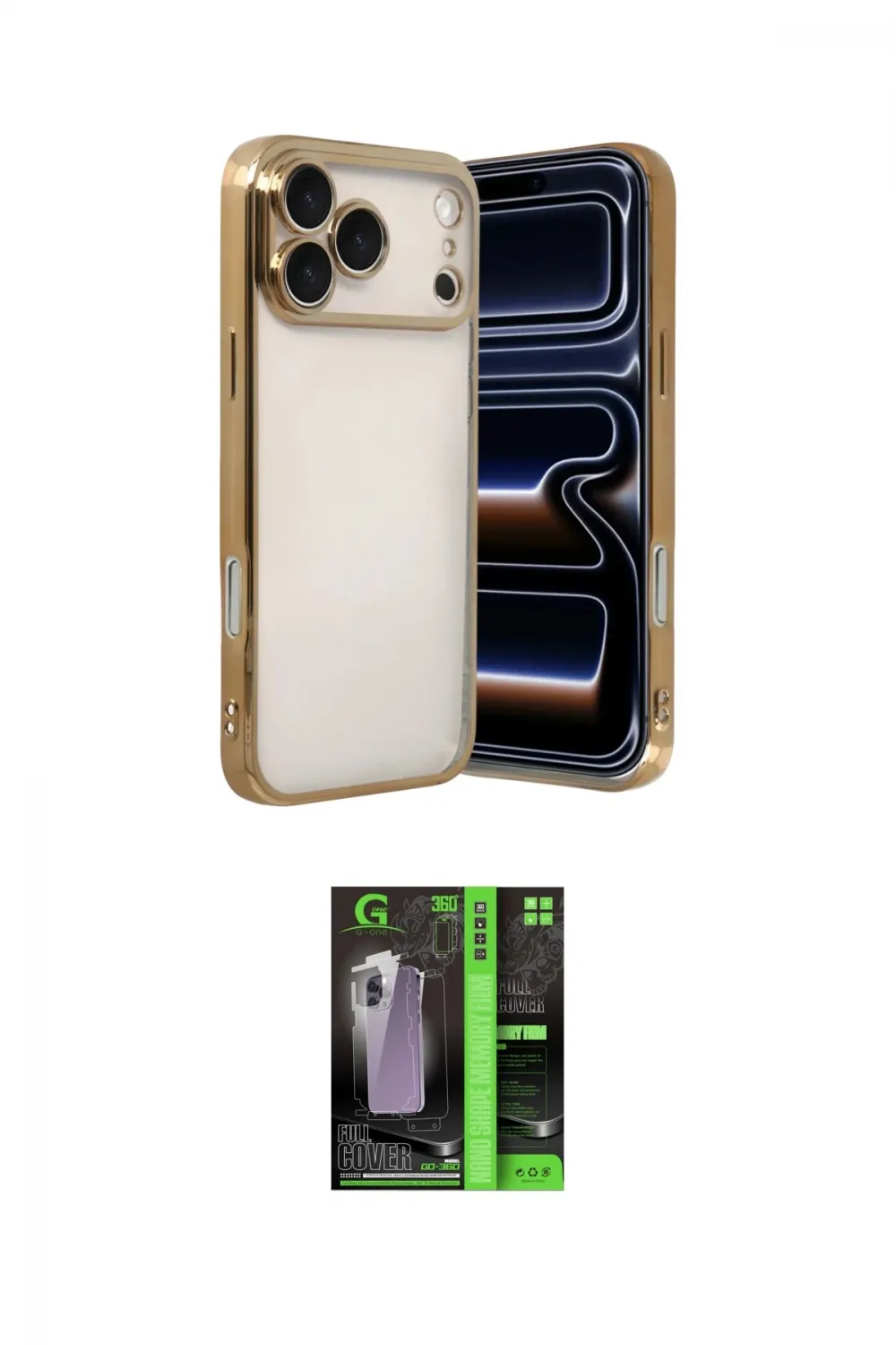 ieg™ iPhone 17 Pro Kılıf Vadi Minimal - Siyah 360 Mat Full Body Arka Koruyucu