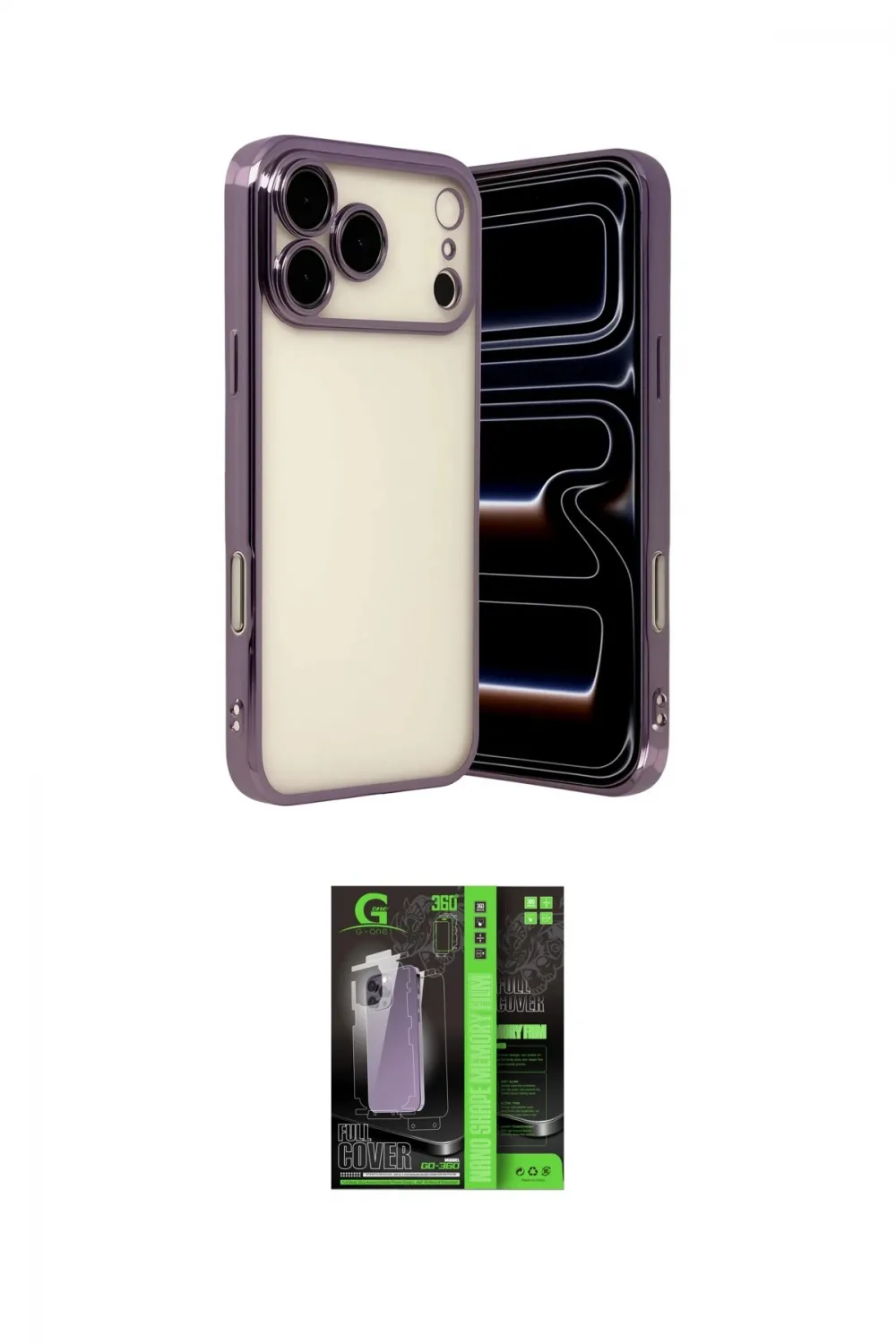 ieg™ iPhone 17 Pro Kılıf Vadi Minimal - Siyah 360 Mat Full Body Arka Koruyucu