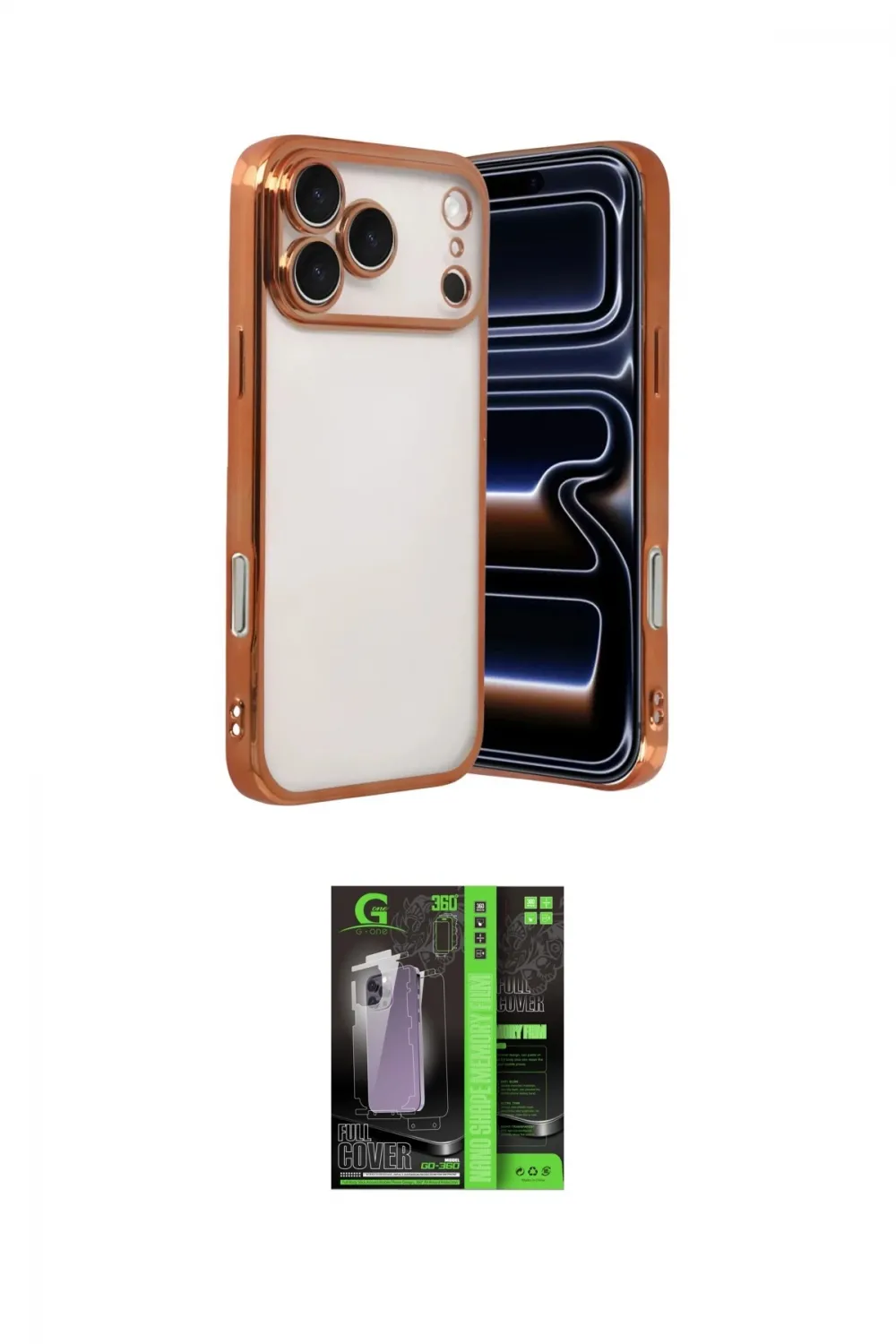 ieg™ iPhone 17 Pro Kılıf Vadi Minimal - Siyah 360 Mat Full Body Arka Koruyucu