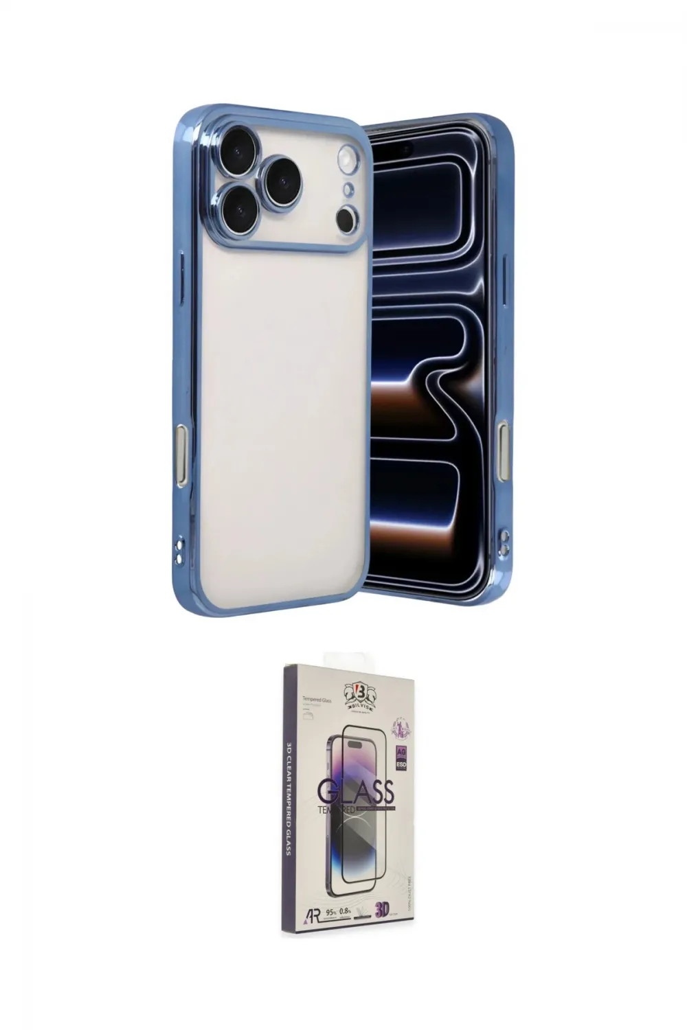 ieg™ iPhone 17 Pro Kılıf Vadi Minimal - Siyah Bilvis 3D Cam Ekran Koruyucu